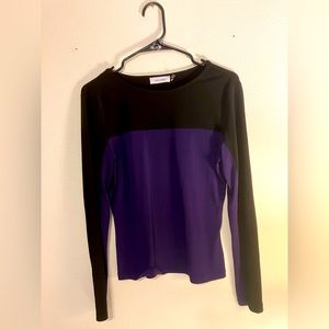 Modern Calvin Klein purple and black long sleeve shirt
